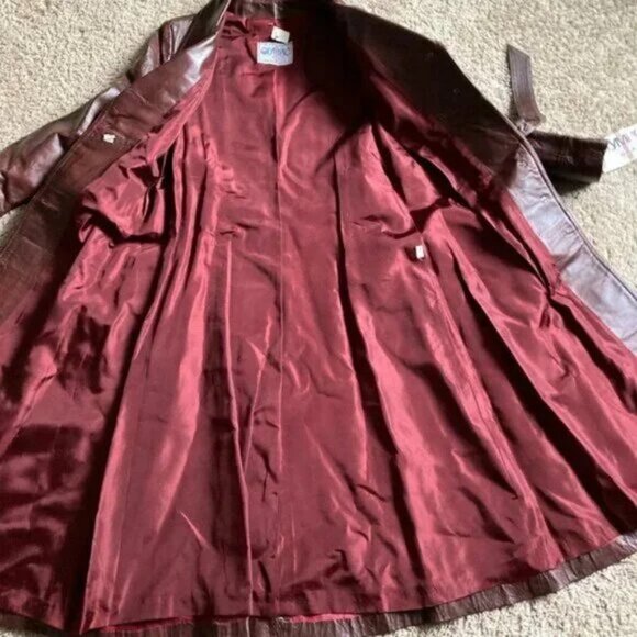 UNWORN Vintage Leather Trench Size Small Boho Spring Daily Wear NWT - Picture 5 of 11